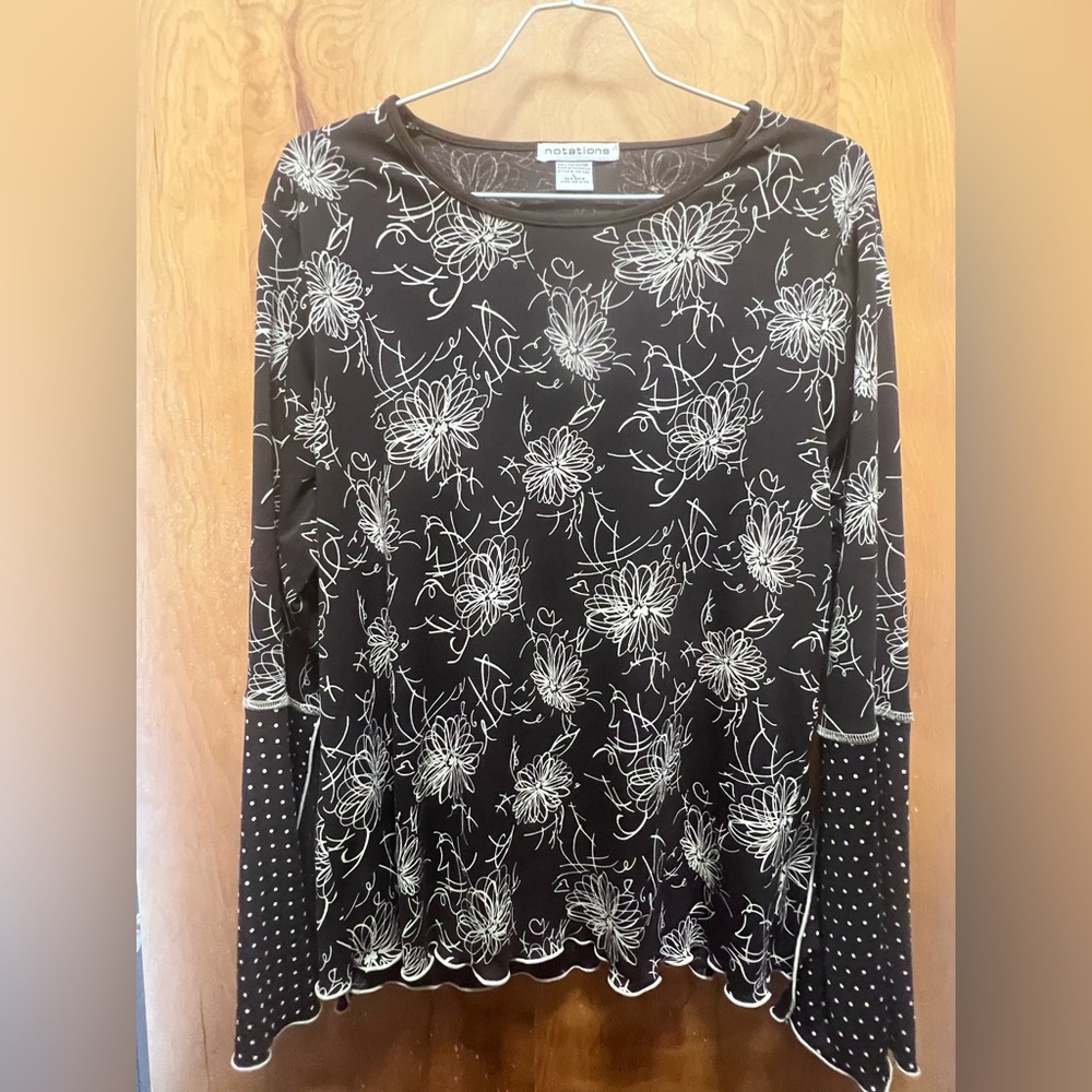 Brown Floral Women's Top